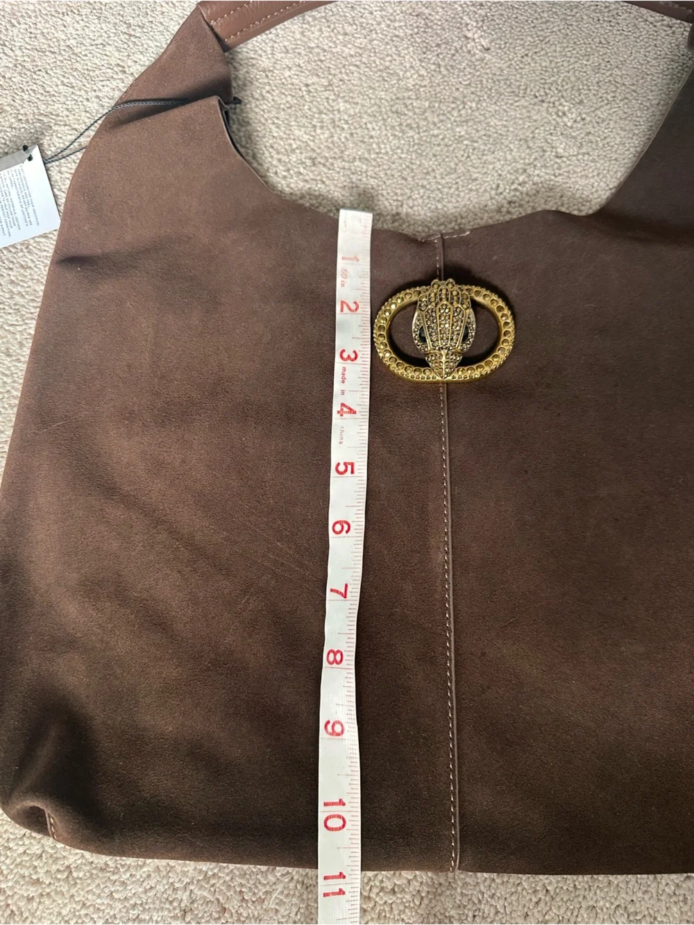 Kurt Geiger Chelsea Medium Chocolate Brown Suede Shoulder Bag